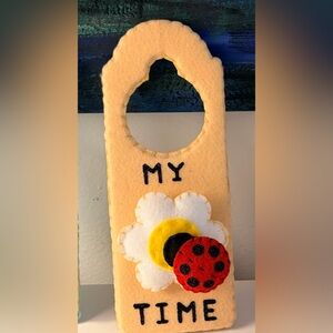 Cream Felt Door Knob Signs – “MY TIME”